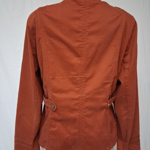 Chico's Burnt Orange Military Jacket Size 2 Usa Size 12/14 - Picture 13 of 16